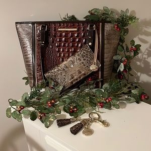 Brahmin Set, Tote, Slim Wallet and Tassel Key Chain